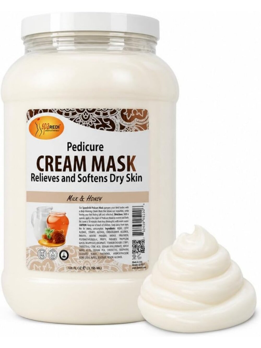 Deep Moisturizing Pedicure Massage Cream for Body & Feet, 128 oz Spa Treatment